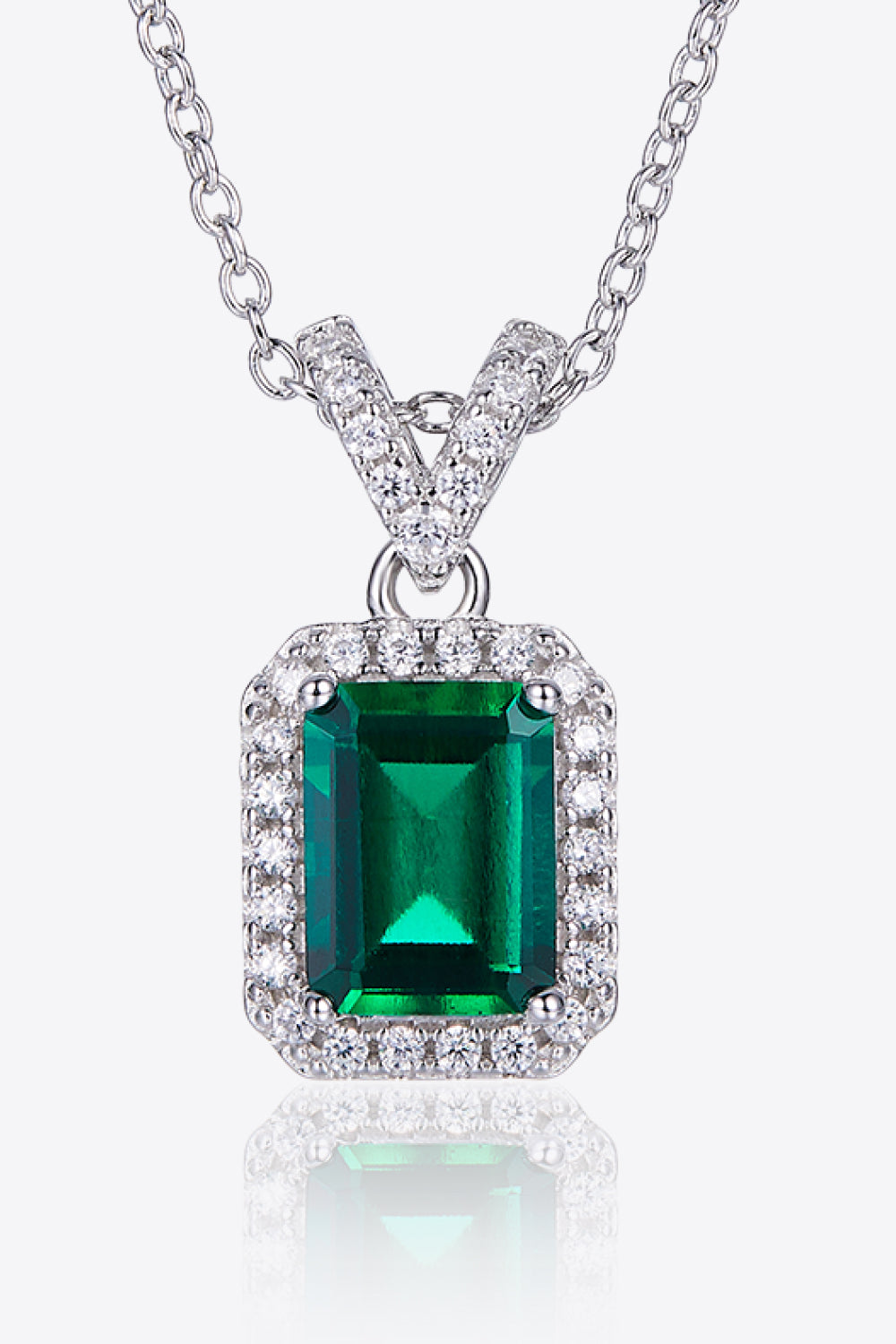 Adored 1.25 Carat Lab-Grown Emerald Pendant Necklace 