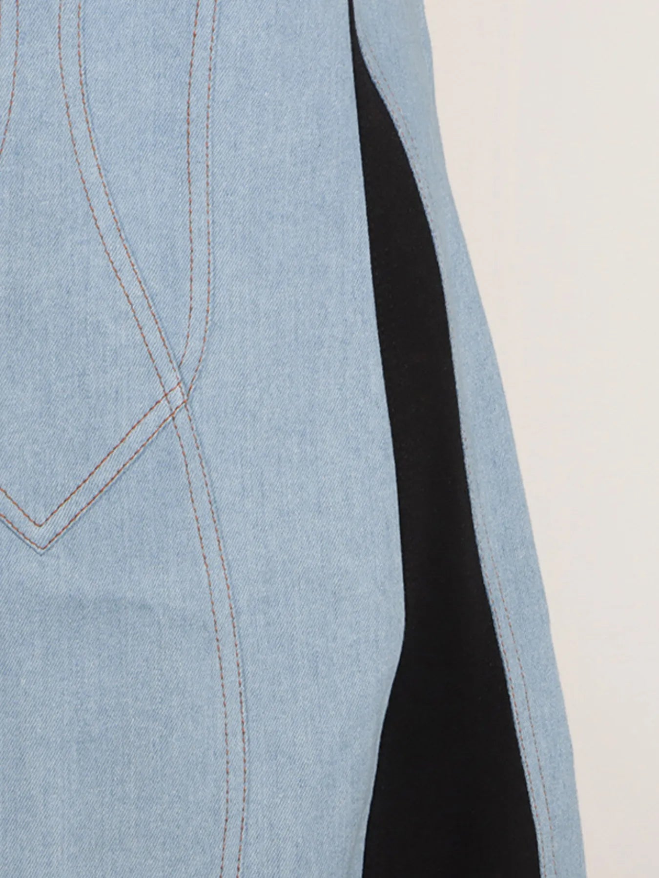 Contrast Adjustable Strap Denim Dress 