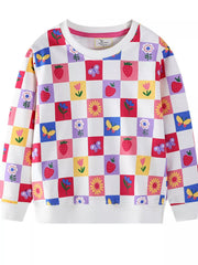 Children's Colorful Checkered Pattern Sweatshirt 