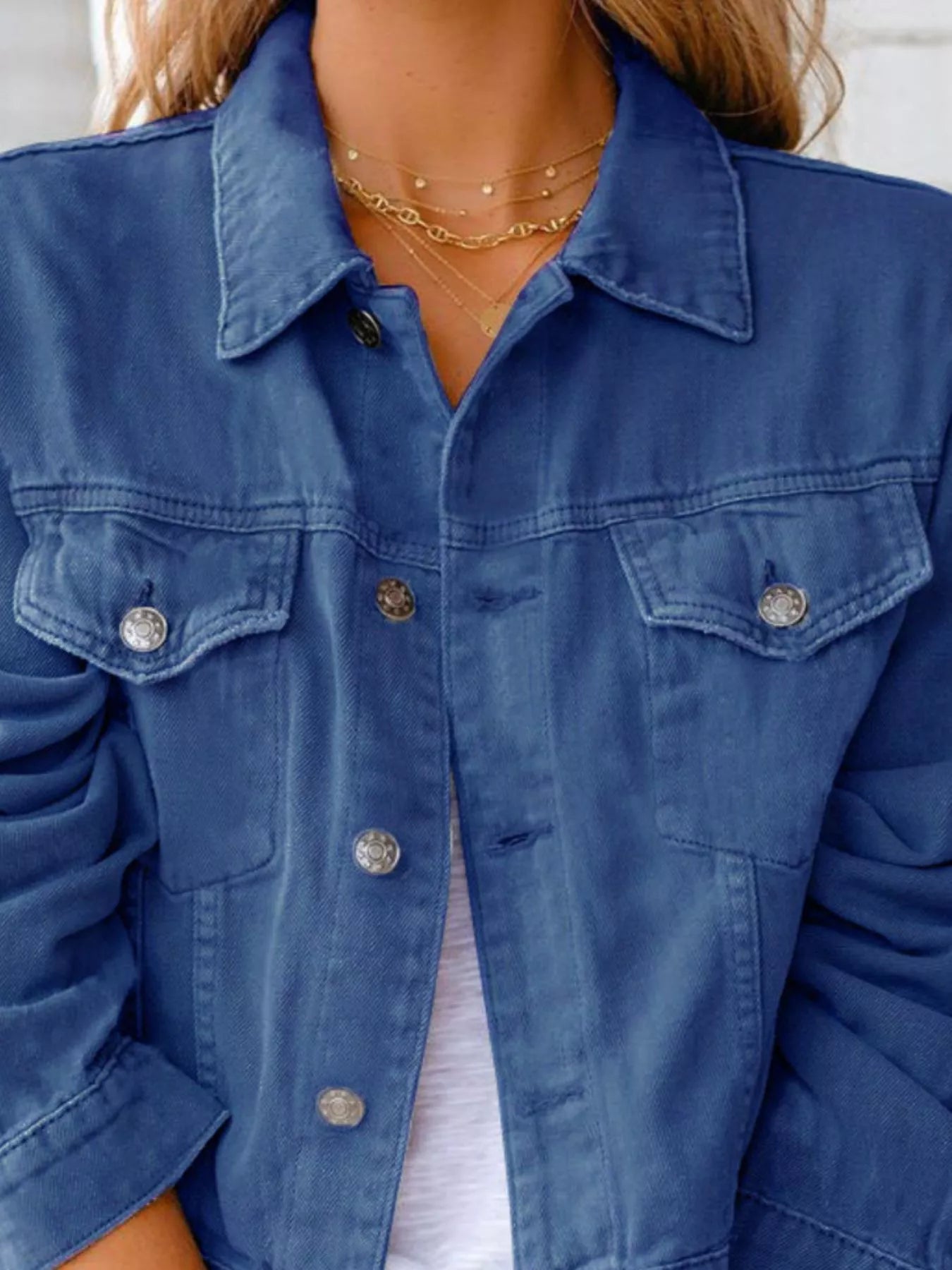 Button Up Long Sleeve Denim Jacket 