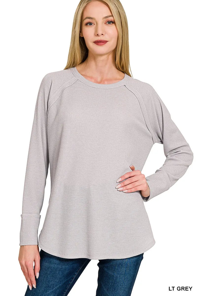 Zenana Baby Waffle Long Sleeve Top 