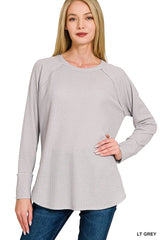 Zenana Baby Waffle Long Sleeve Top 