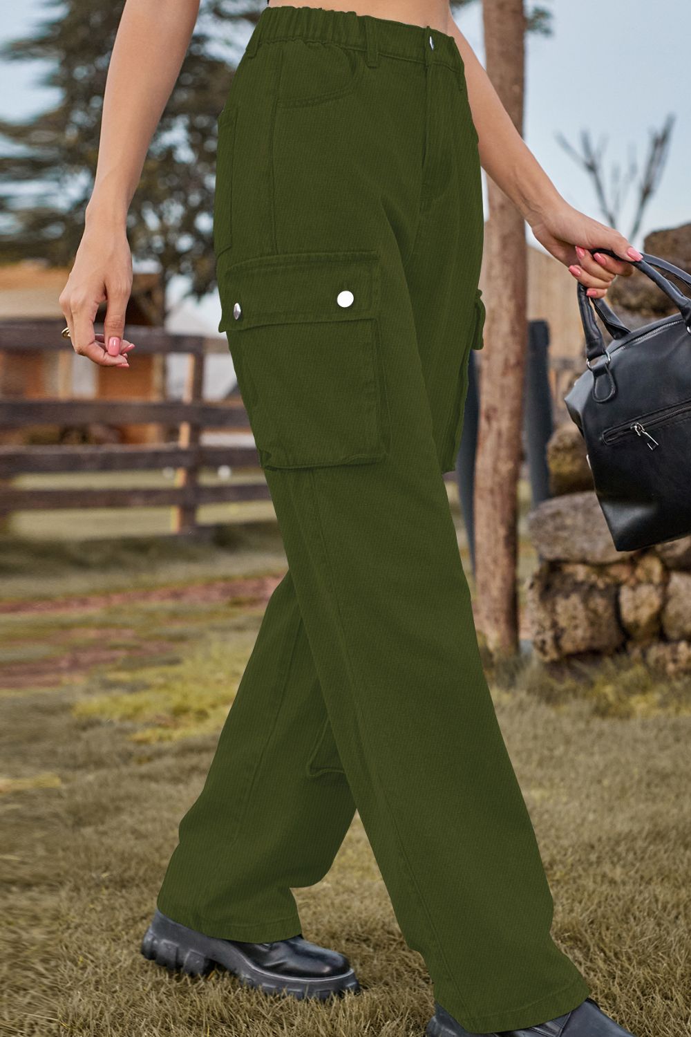 Loose Fit Long Jeans with Pockets 