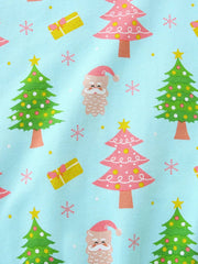 Children's Christmas Tree & Santa Print Crew Neck Sweatshirt 