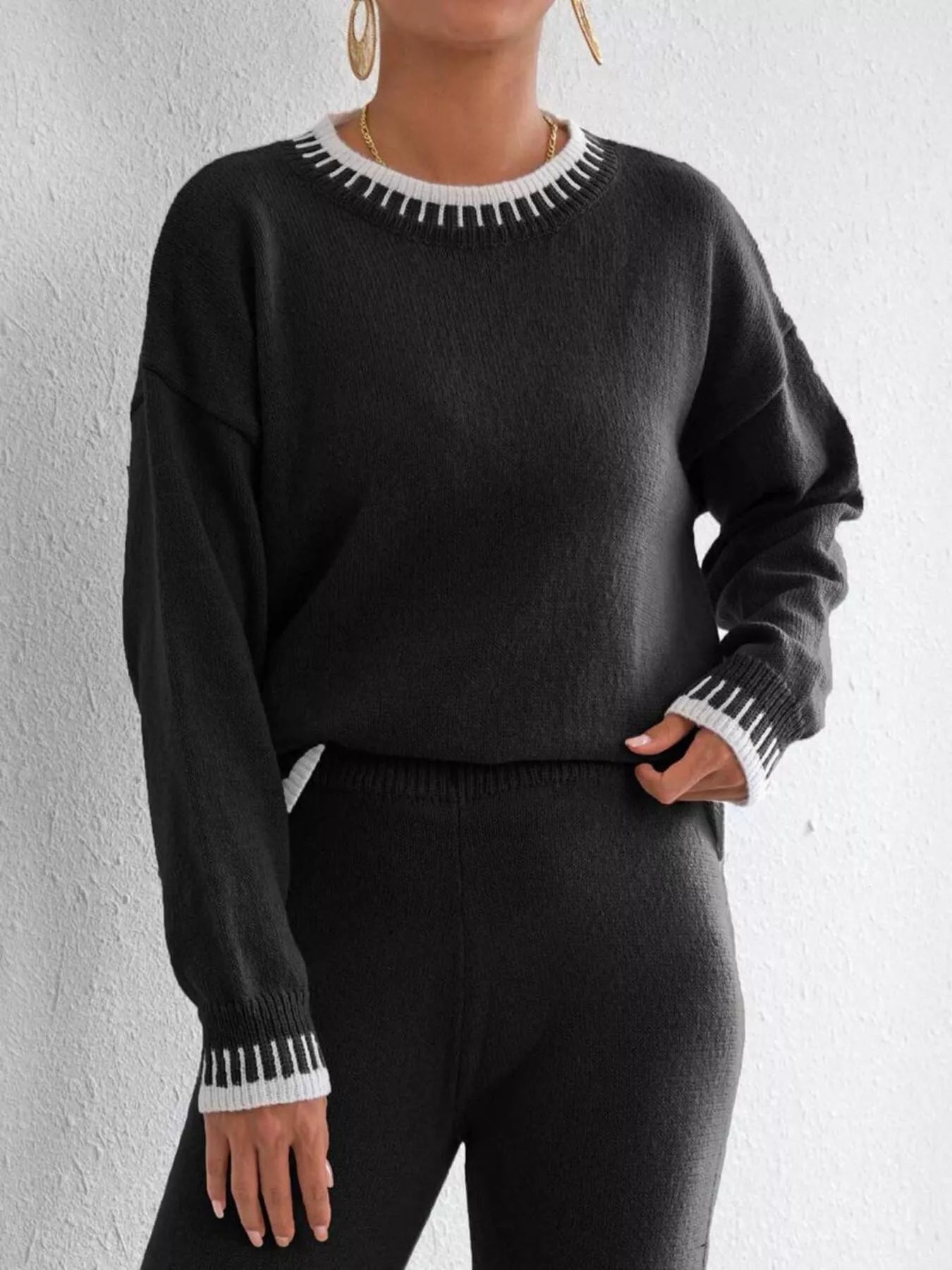 Relaxed Fit Long Sleeve Sweater 
