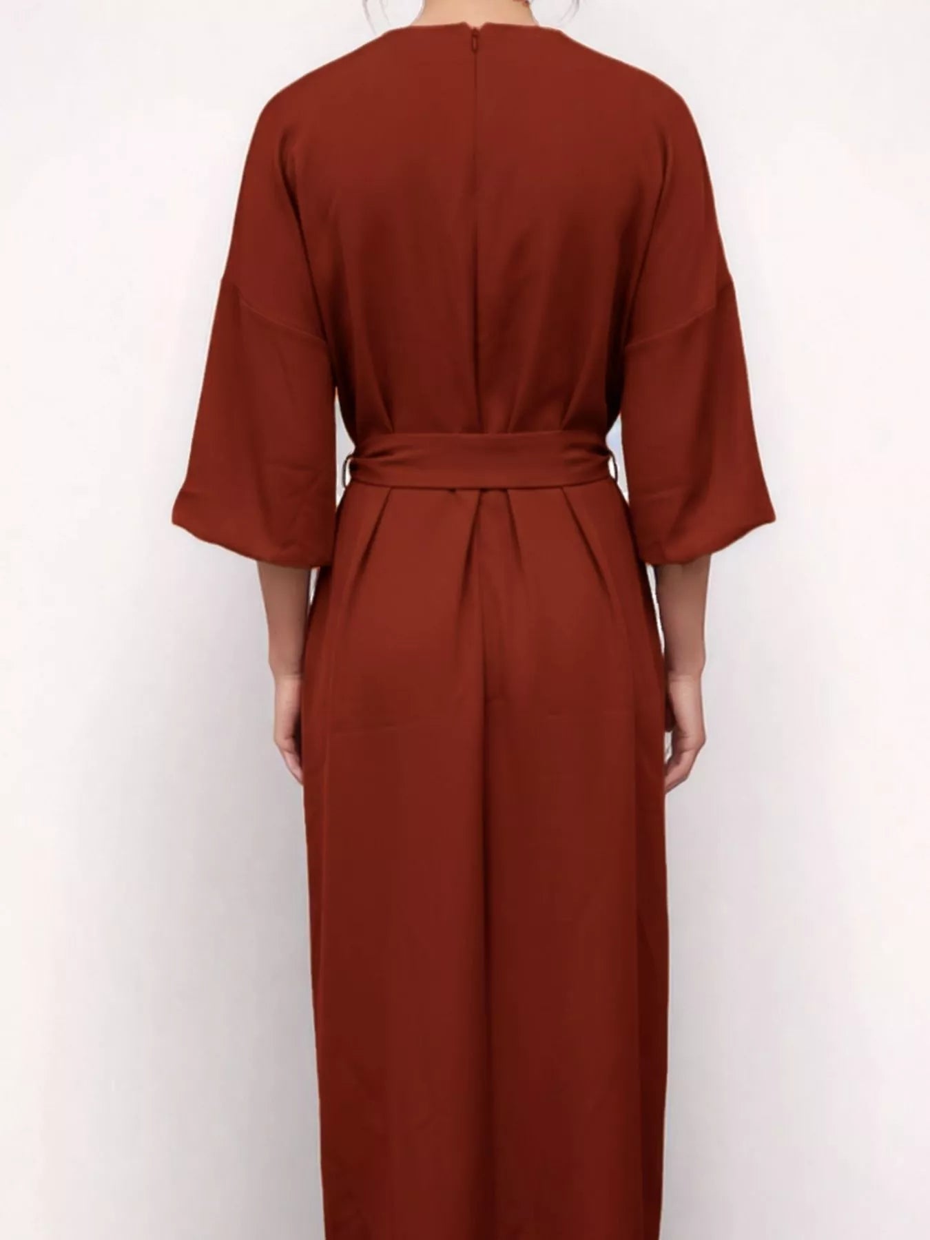 Round Neck 3/4 Sleeve Dress 