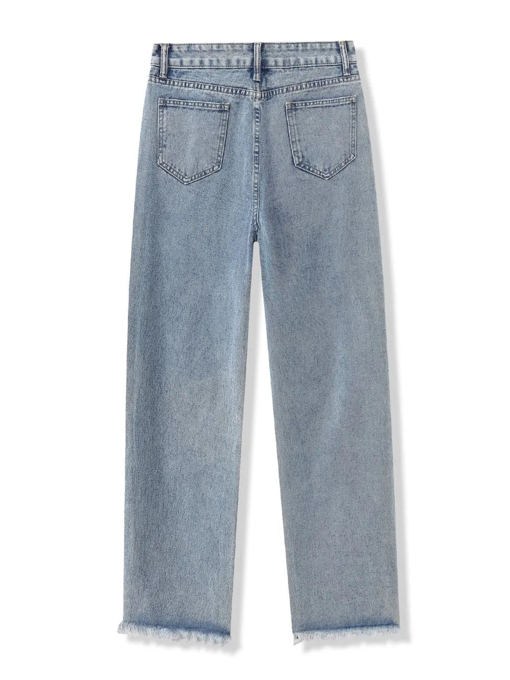 Distressed Raw Hem Jeans 