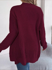 Chunky Knit Open Front Cardigan with Pockets 
