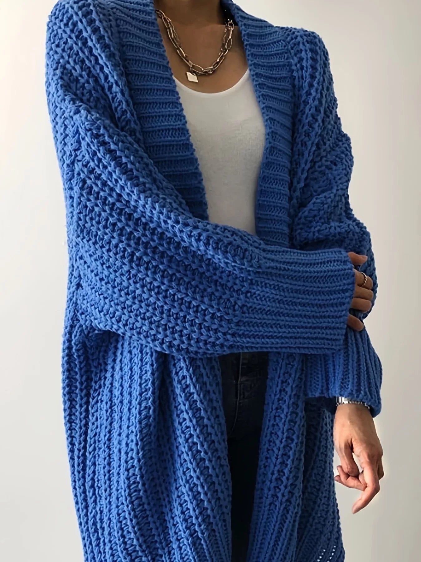 Chunky Knit Open Front Cardigan 