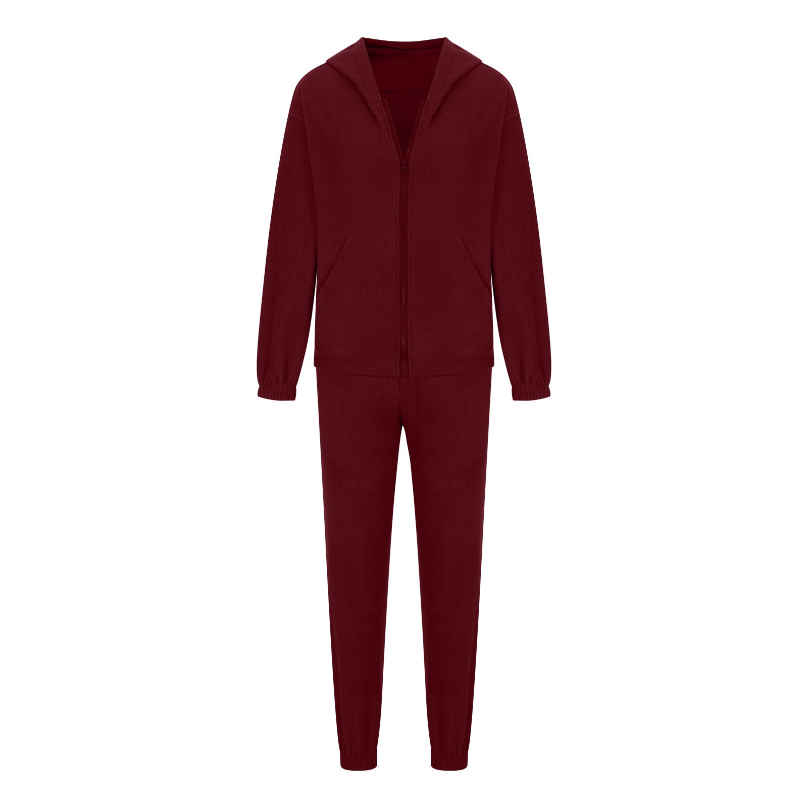 Zip Up Long Sleeve Hoodie and Joggers Set Trendsi