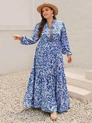 Plus Size Floral Print Bohemian Maxi Dress 