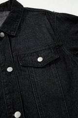 Raw Hem Button Up Denim Top 