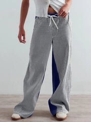 Striped Wide Leg Jeans 