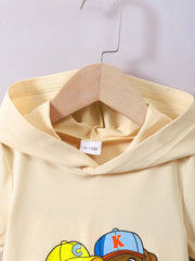 Children's Dog Short Sleeve Hoodie and Shorts Set 