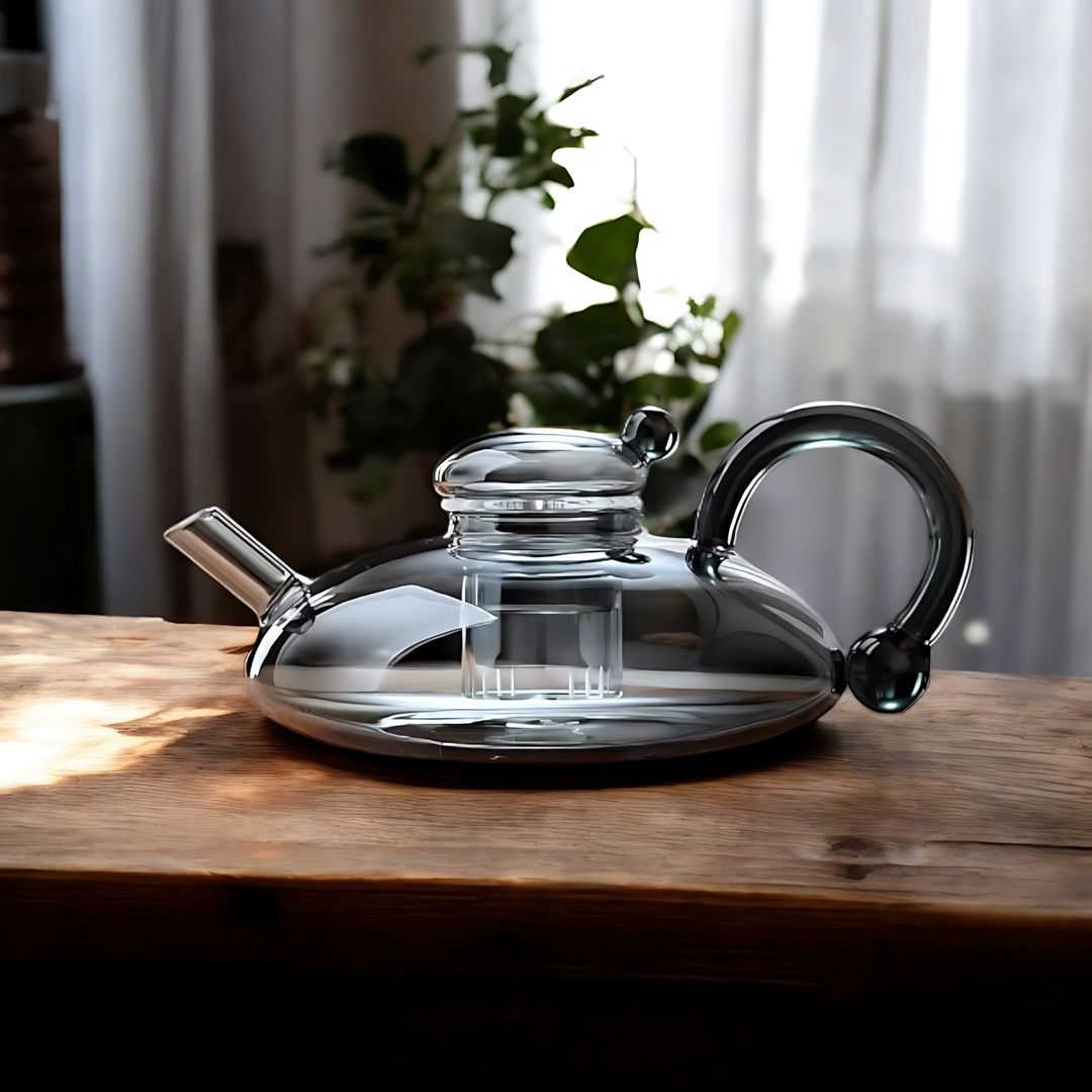 ElaraPure™ Filtration Teapot Set with Matching Cups – 600ml Heat-Resistant Glass 