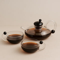 ElaraPure™ Filtration Teapot Set with Matching Cups – 600ml Heat-Resistant Glass 