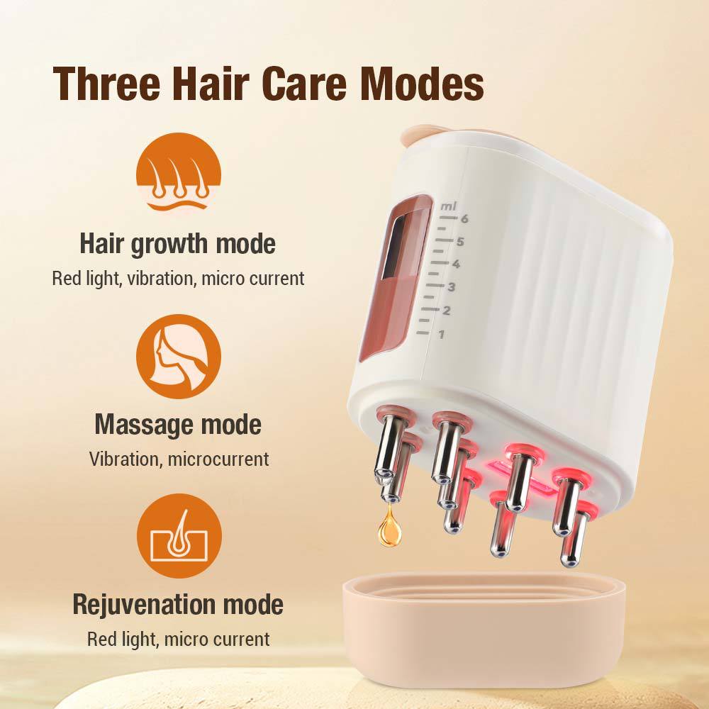 Electric Scalp Oil Application Wand | Scalp Massager with Red Light Therapy & Vibration | Hair Growth & Care, IPX5 