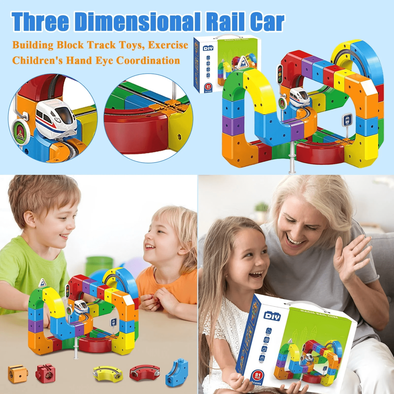 Electric Track Car Toy | Magnetic Modular Track | Gravity Defying Design | Kids Play Set 