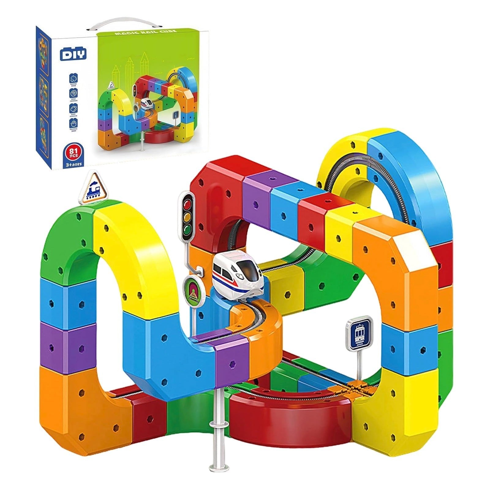 Electric Track Car Toy | Magnetic Modular Track | Gravity Defying Design | Kids Play Set 