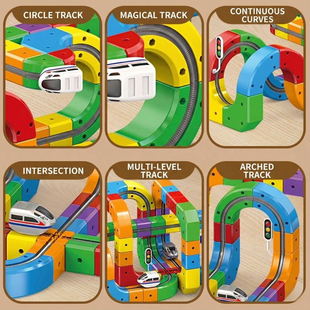 Electric Track Car Toy | Magnetic Modular Track | Gravity Defying Design | Kids Play Set 