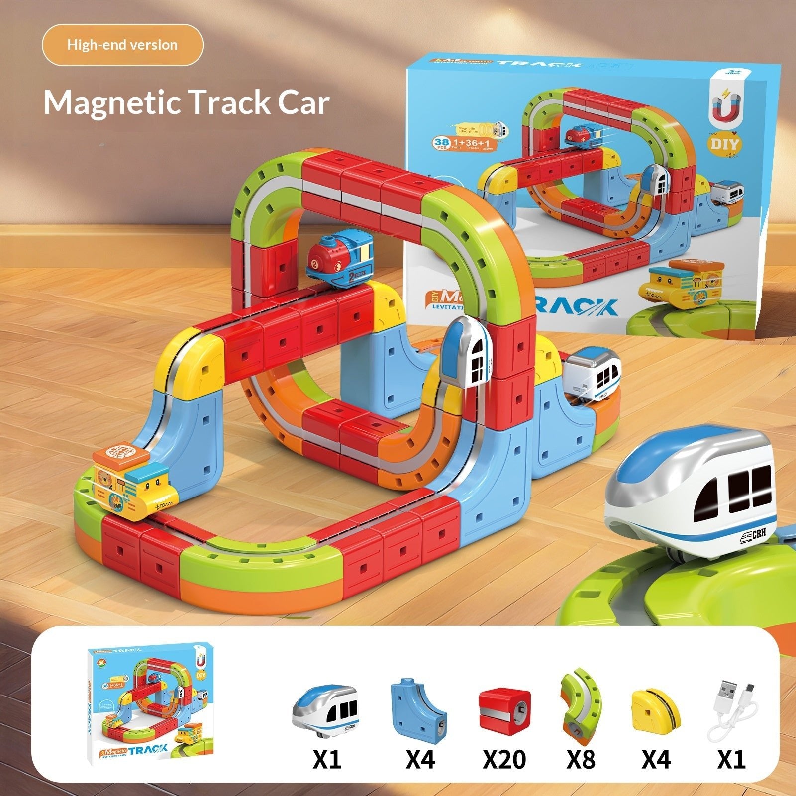 Electric Track Car Toy | Magnetic Modular Track | Gravity Defying Design | Kids Play Set 