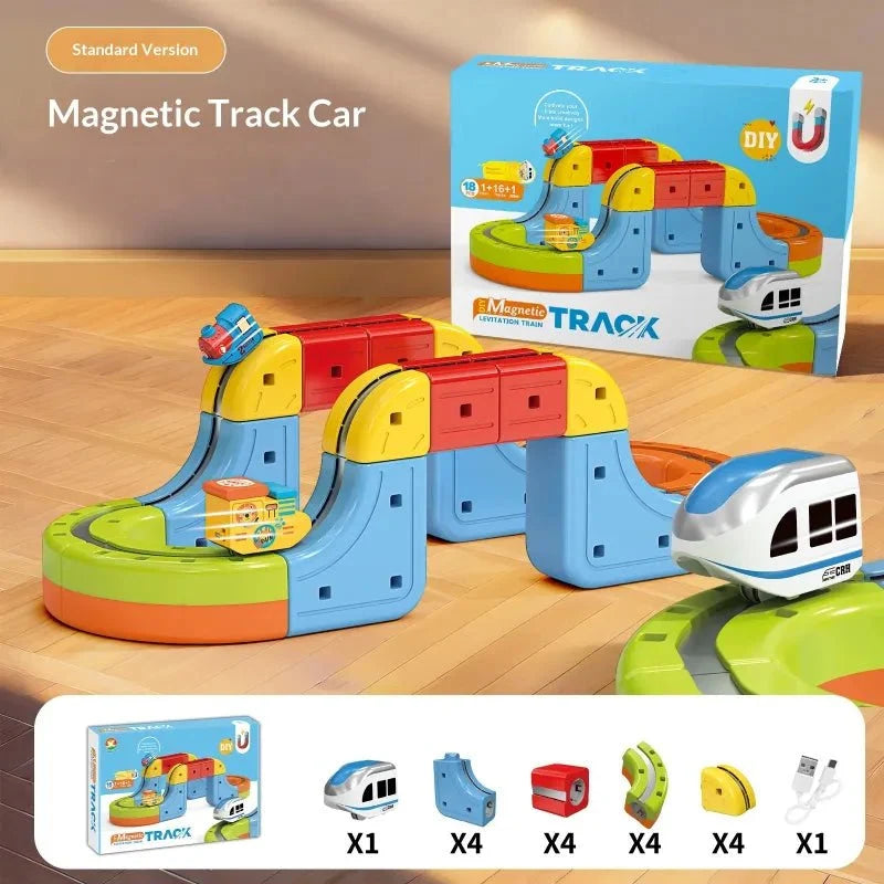 Electric Track Car Toy | Magnetic Modular Track | Gravity Defying Design | Kids Play Set 