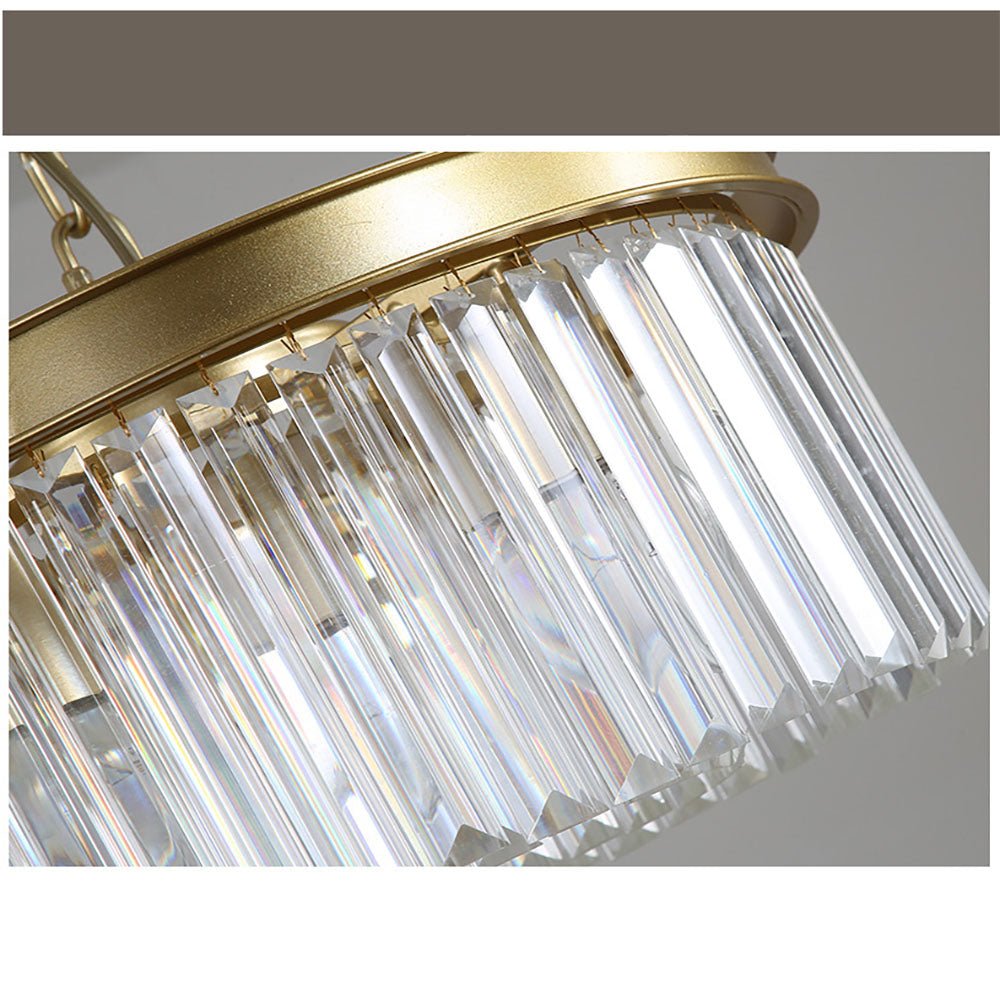 Elegant Crystal Flush Mount Ceiling Light – 40 cm Width, Iron and Crystal, Ideal for Living Room and Bedroom 
