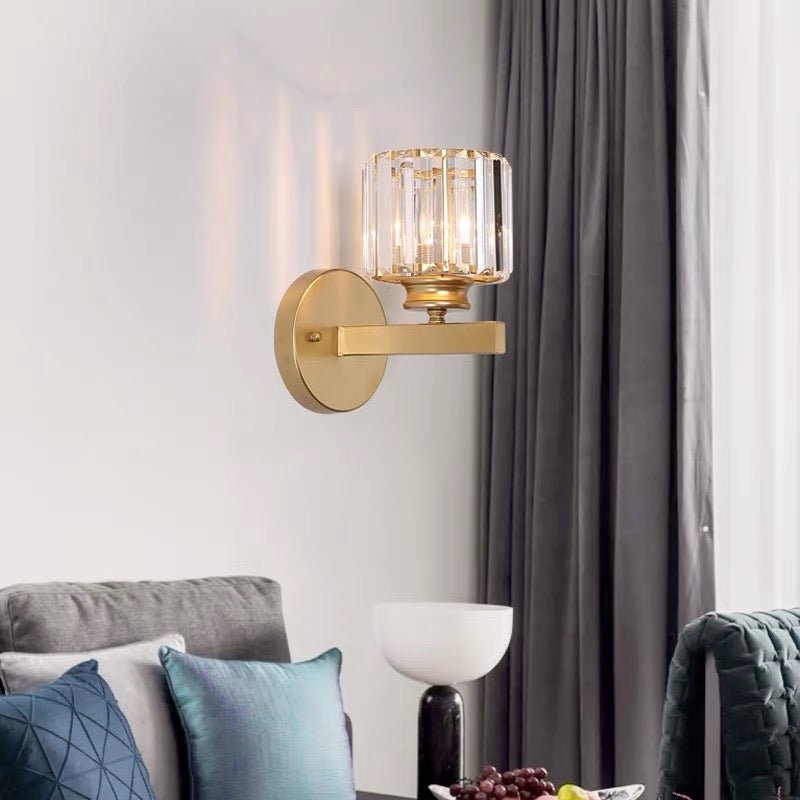 Elegant Crystal Wall Light with Modern Arm Design for Hallway and Living Spaces 