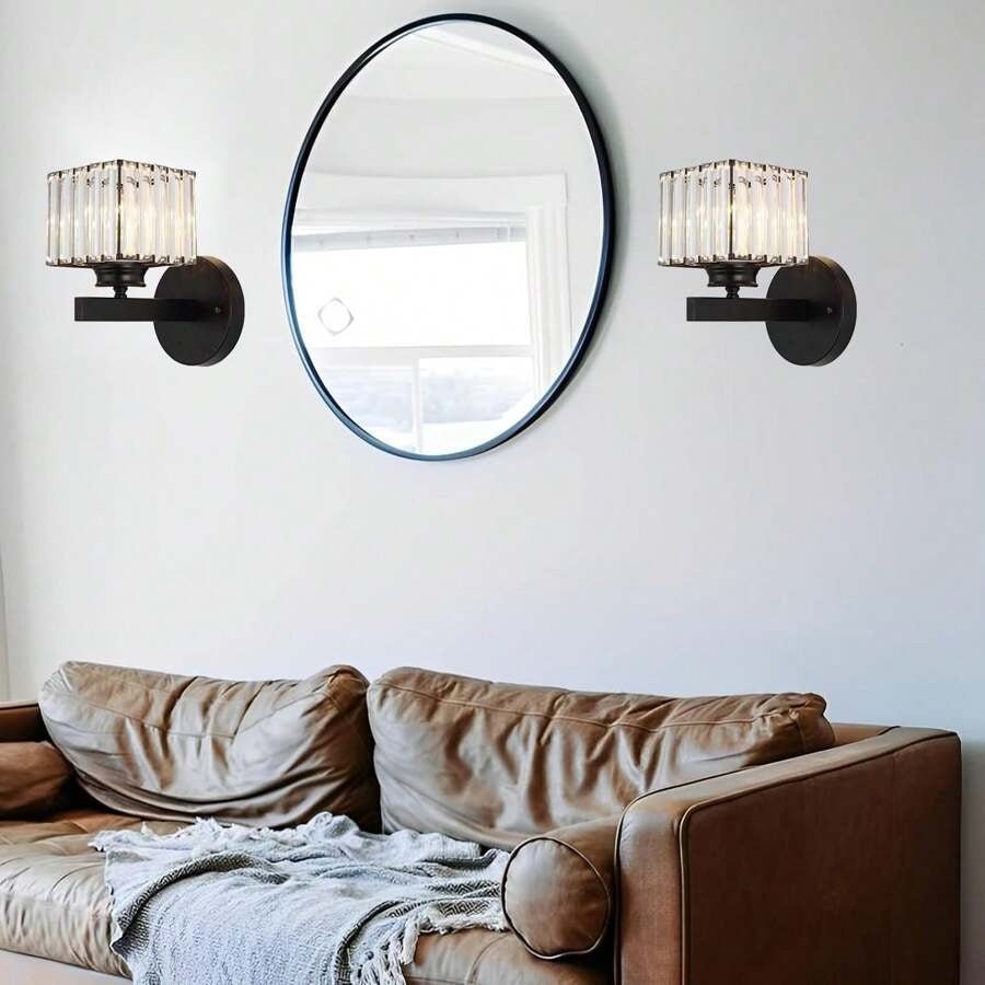 Elegant Crystal Wall Light with Modern Arm Design for Hallway and Living Spaces 