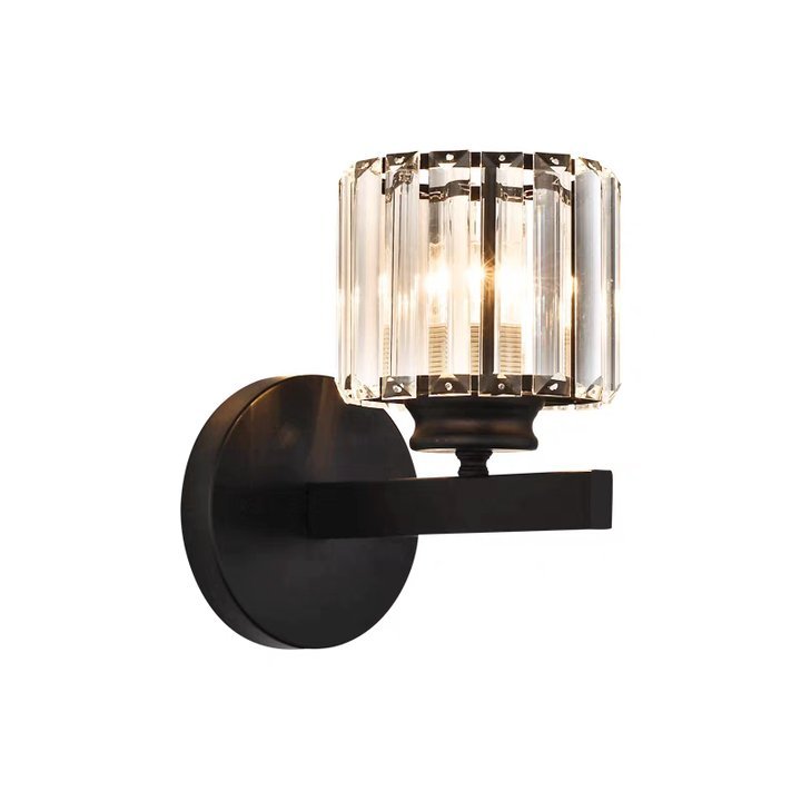 Elegant Crystal Wall Light with Modern Arm Design for Hallway and Living Spaces 