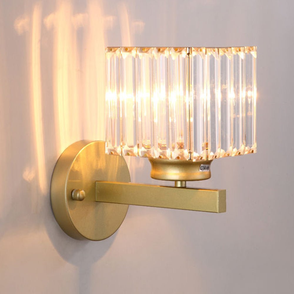 Elegant Crystal Wall Light with Modern Arm Design for Hallway and Living Spaces 