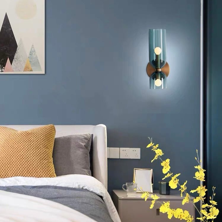 Elegant Double Glass Wall Light – Retro Design for Bedrooms and Living Areas 