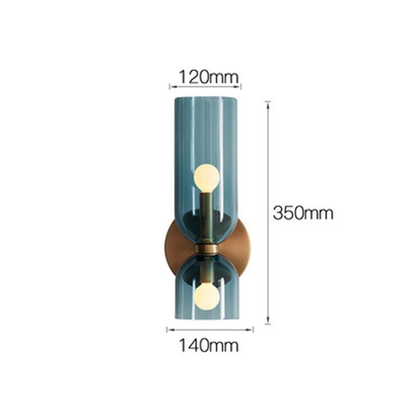 Elegant Double Glass Wall Light – Retro Design for Bedrooms and Living Areas 