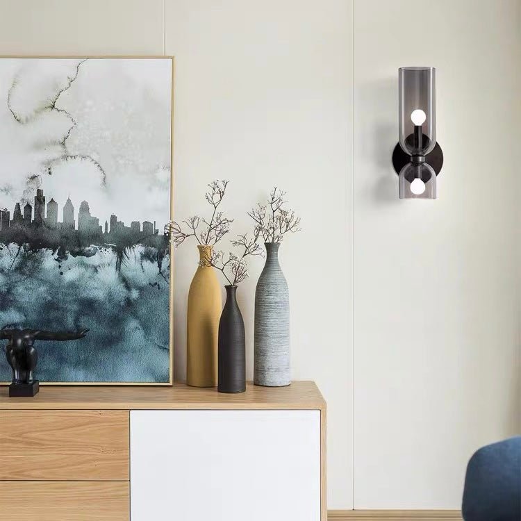 Elegant Double Glass Wall Light – Retro Design for Bedrooms and Living Areas 