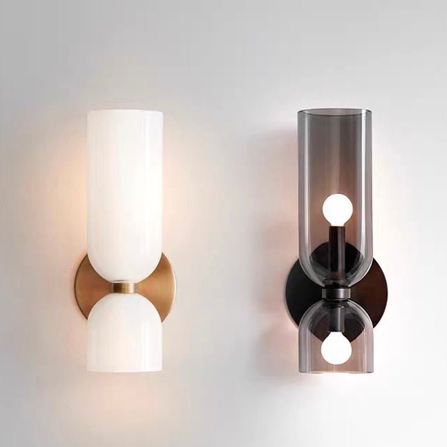 Elegant Double Glass Wall Light – Retro Design for Bedrooms and Living Areas 