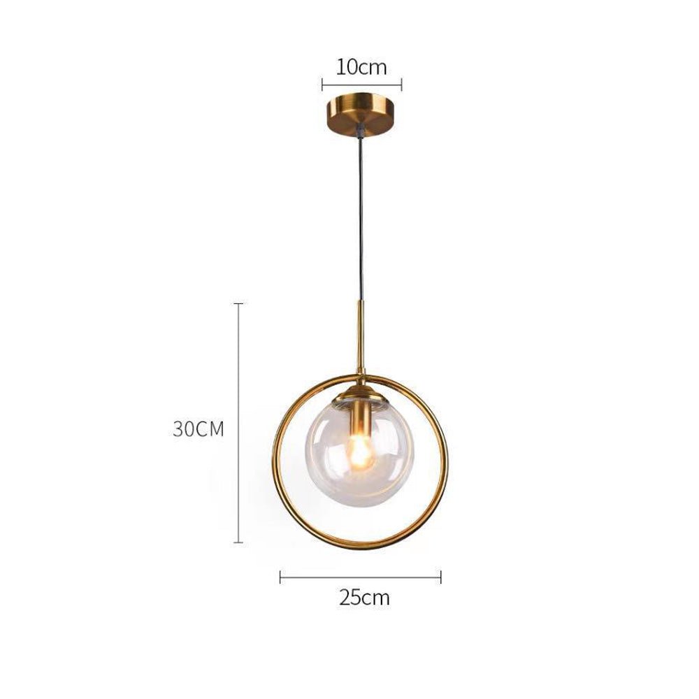 Elegant Glass Pendant Light with Gold Frame Finish – Modern Indoor Lighting 