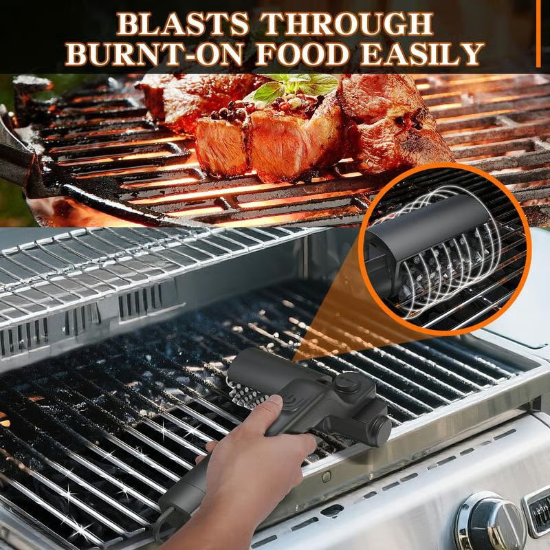 Elektra BBQ Grill Brush | Cordless, Motorized Cleaning Tool 
