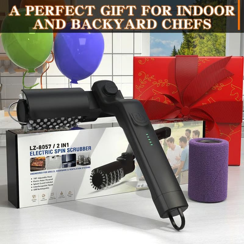 Elektra BBQ Grill Brush | Cordless, Motorized Cleaning Tool 