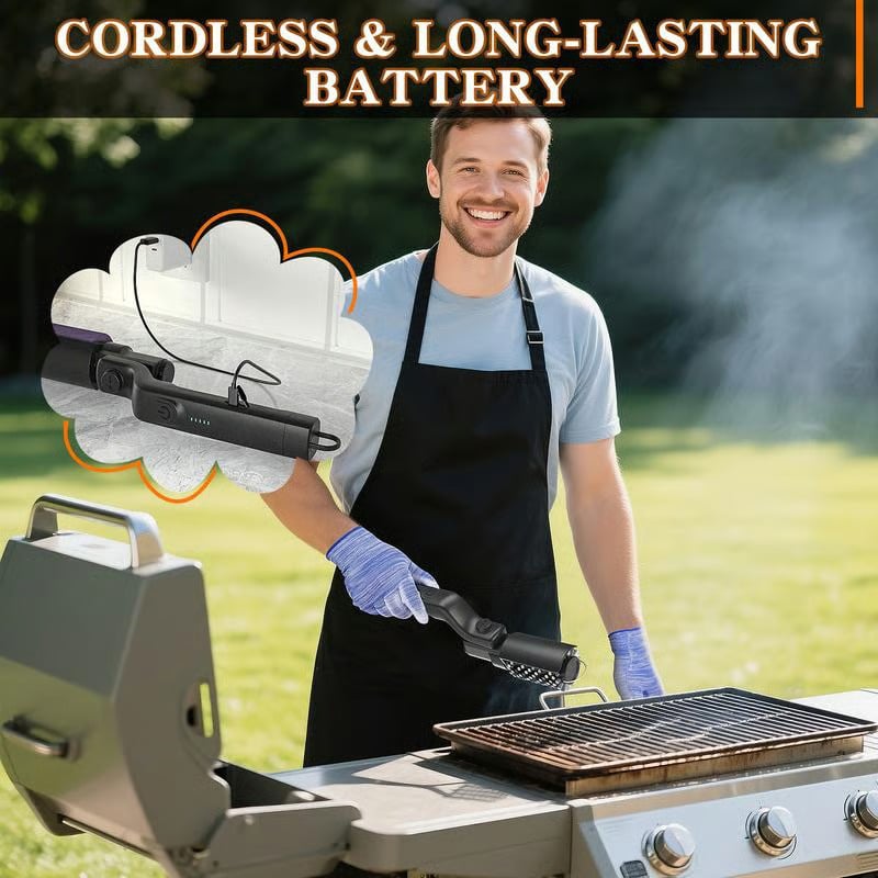 Elektra BBQ Grill Brush | Cordless, Motorized Cleaning Tool 