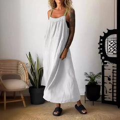 Essara Cotton-Linen Sling Dress | Airy Relaxed Fit | Sizes S-5XL 