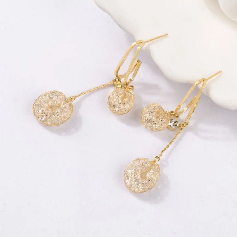 Everglow Crystal Tassel Drop Earrings | Gold Color, 925 Silver Posts 