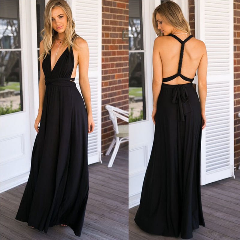 Everline Convertible Maxi Dress | Multi-Way Wrap Style for Weddings & Travel 