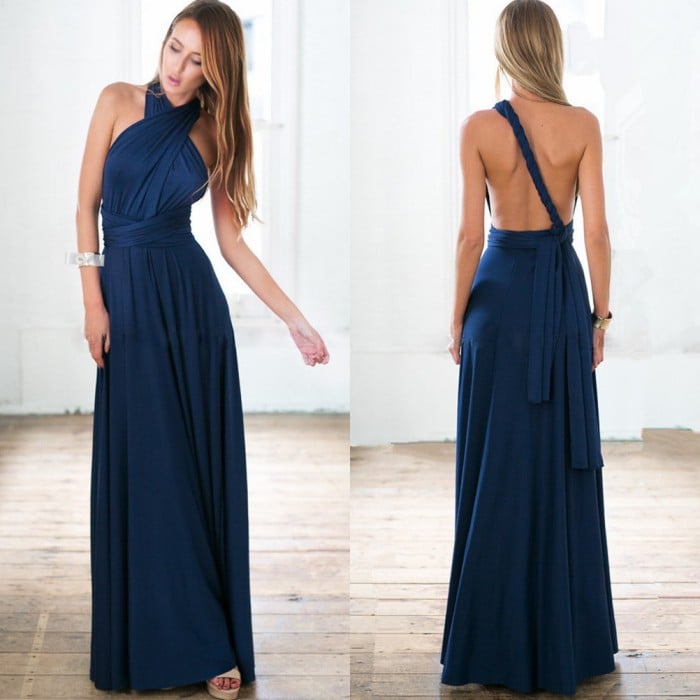 Everline Convertible Maxi Dress | Multi-Way Wrap Style for Weddings & Travel 