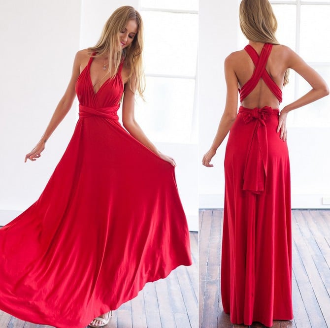 Everline Convertible Maxi Dress | Multi-Way Wrap Style for Weddings & Travel 