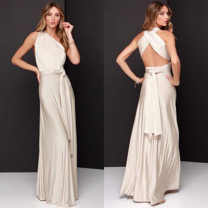 Everline Convertible Maxi Dress | Multi-Way Wrap Style for Weddings & Travel 
