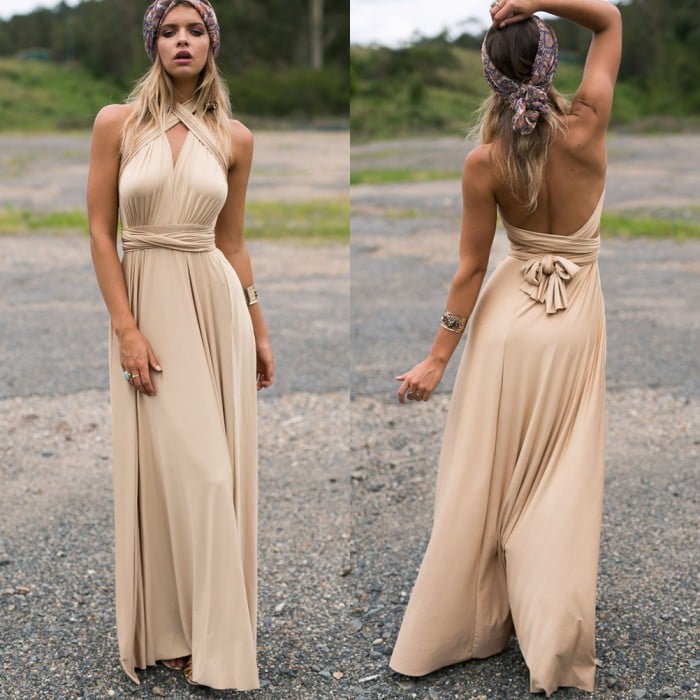 Everline Convertible Maxi Dress | Multi-Way Wrap Style for Weddings & Travel 