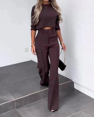 Everyday Tailored Pantsuit | High-Waisted Straight-Leg Set for Women 