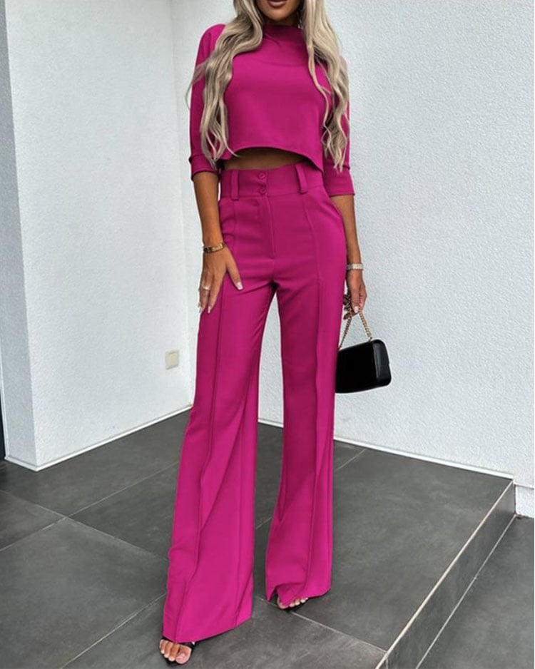 Everyday Tailored Pantsuit | High-Waisted Straight-Leg Set for Women 