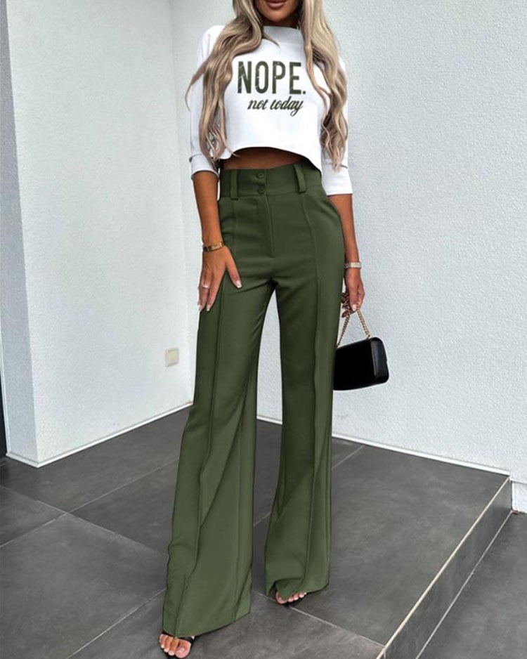 Everyday Tailored Pantsuit | High-Waisted Straight-Leg Set for Women 