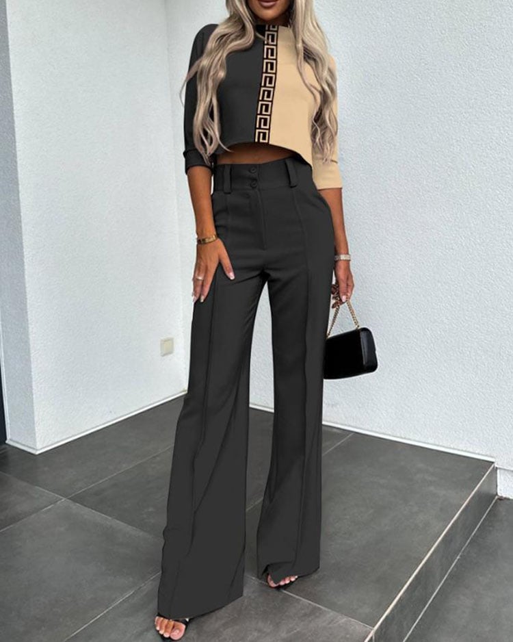 Everyday Tailored Pantsuit | High-Waisted Straight-Leg Set for Women 